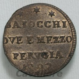 Perugia - Pio VI Baiocchi 2 e 1/2  Cu 1797 -R-