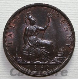 4229 - Gran Bretagna  Victoria 1/2 Penny Cu 1860