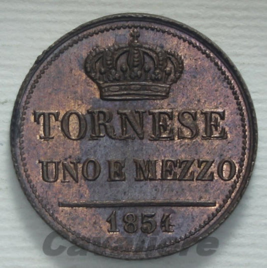 4932 - Napoli Tornese 1 e 1/2 Cu 1854