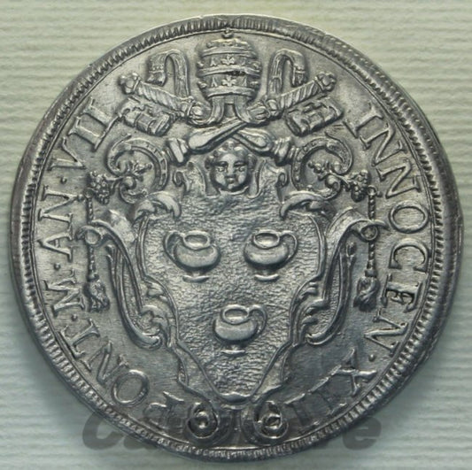5489 - Roma Innocenzo XII 1/2 Piastra Ag 1698 -R-